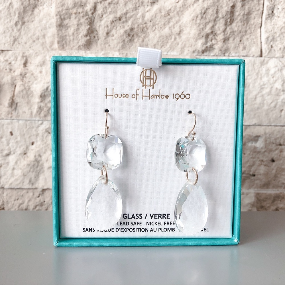 House of Harlow Earrings glass dangle earrings gold tone jewelry